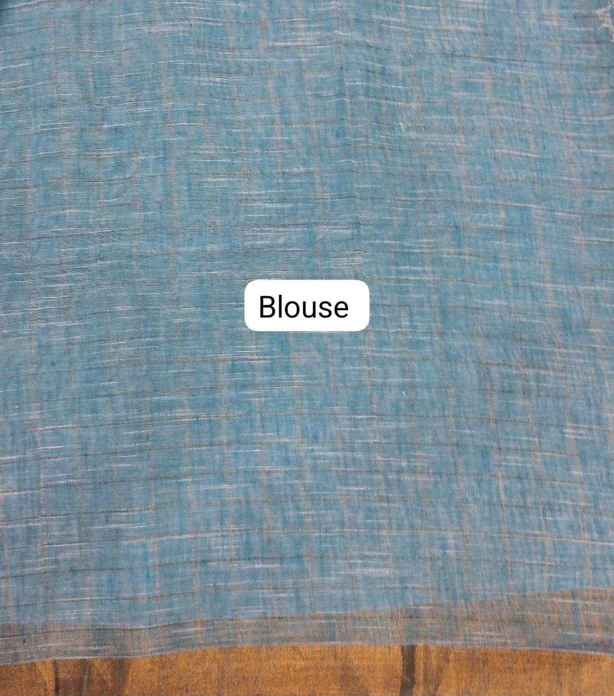 Sky Blue Khadhi Linen Saree Blouse