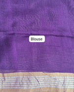 Purple Khadhi Linen Saree Blouse