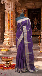 Purple Khadhi Linen Saree