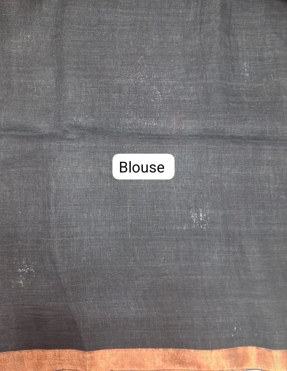 Black Khadhi Linen Saree  Blouse
