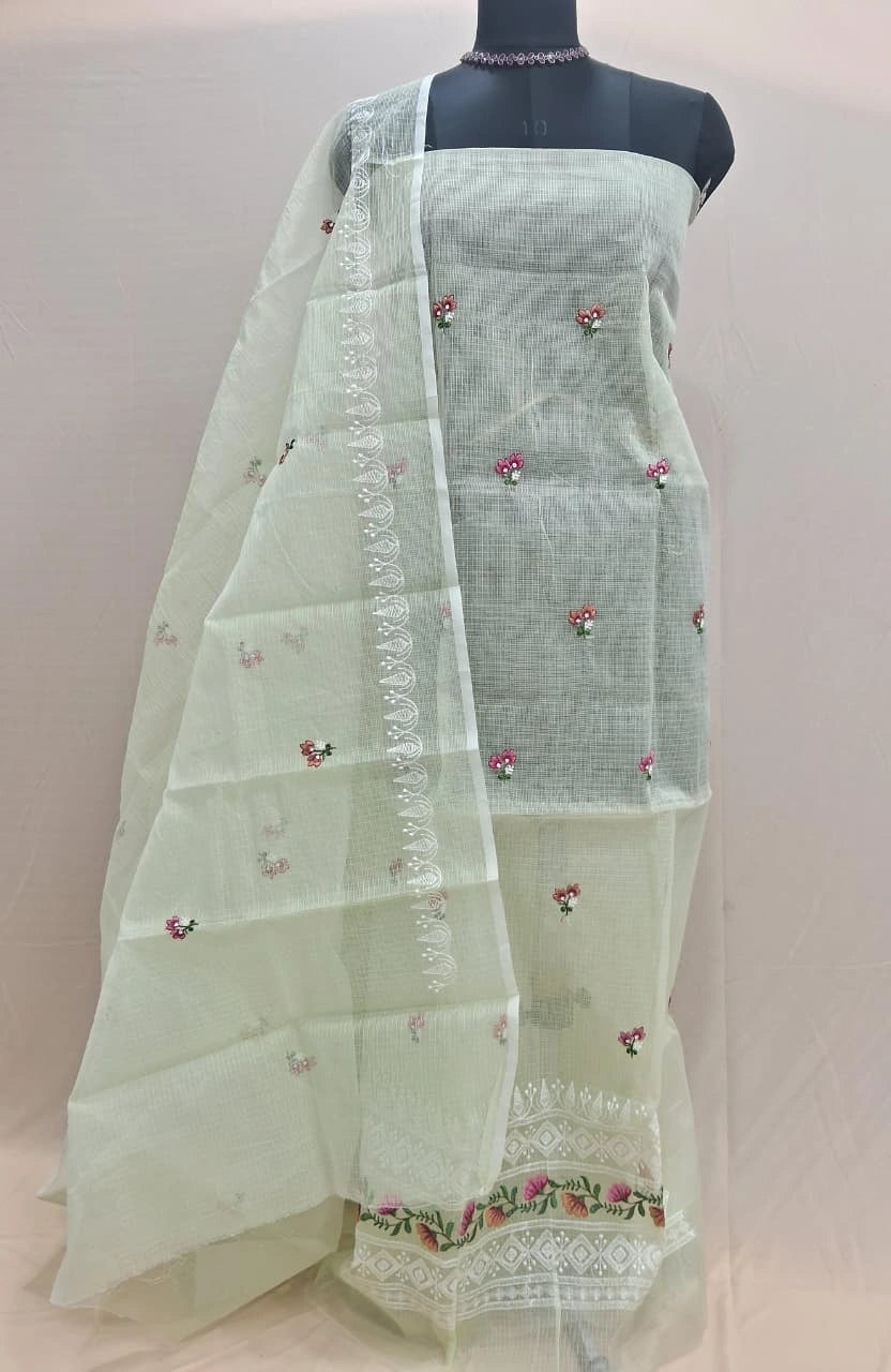 Graceful Green Kota Dress Material