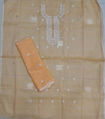 Light Yellow Kota embroidered dress material