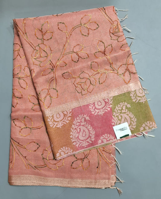 Peach Kota Saree