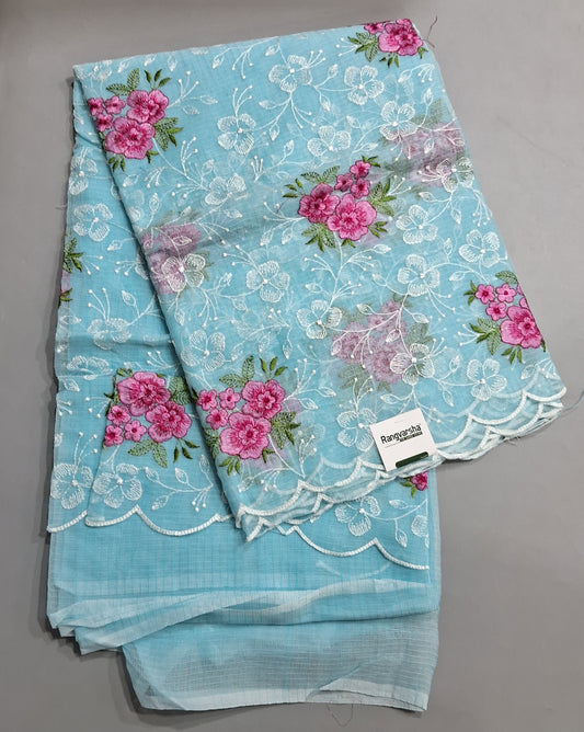 Sky Blue Kota Saree