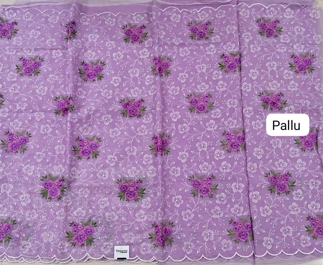 Lavender kota Saree pallu