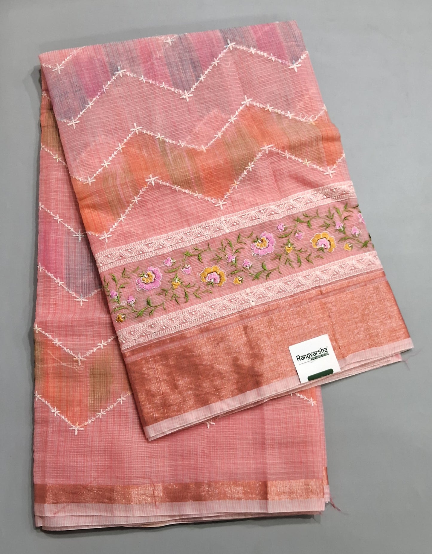 Peach Kota Saree