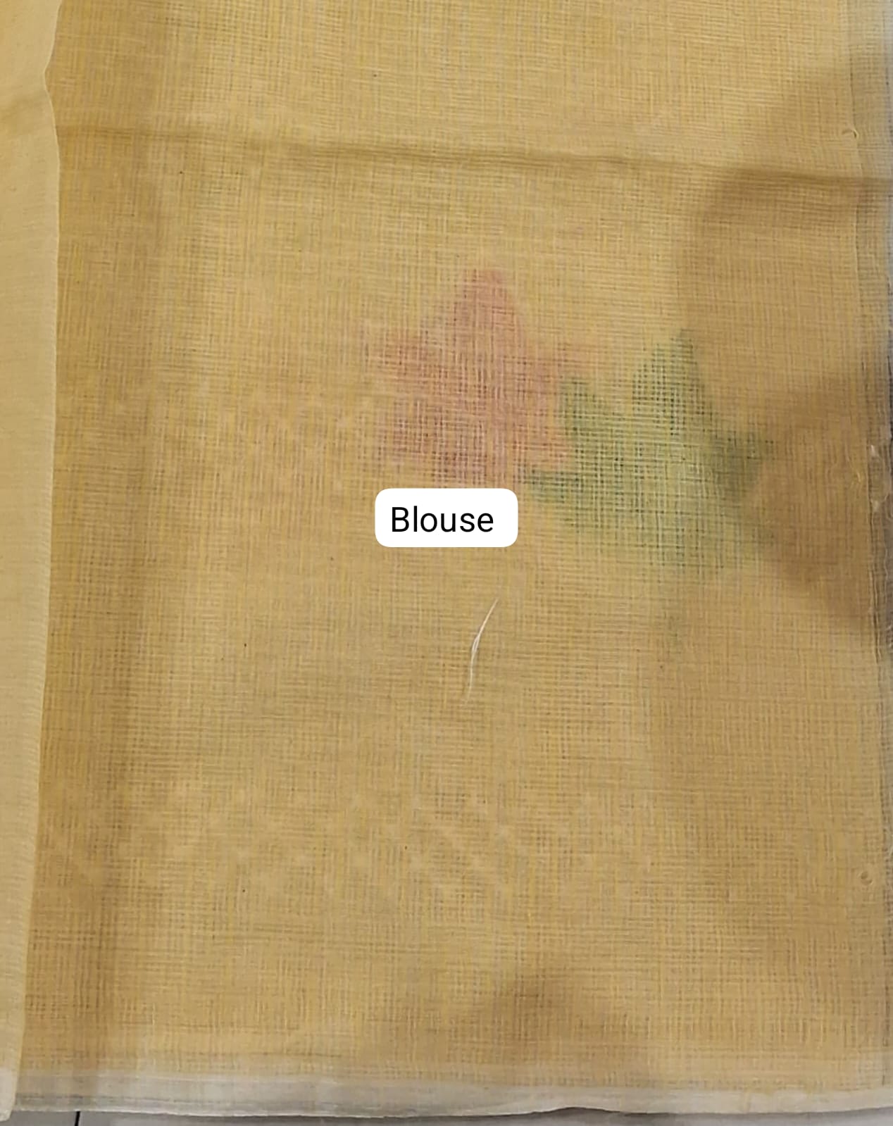 Mango Yellow Kota Saree blouse