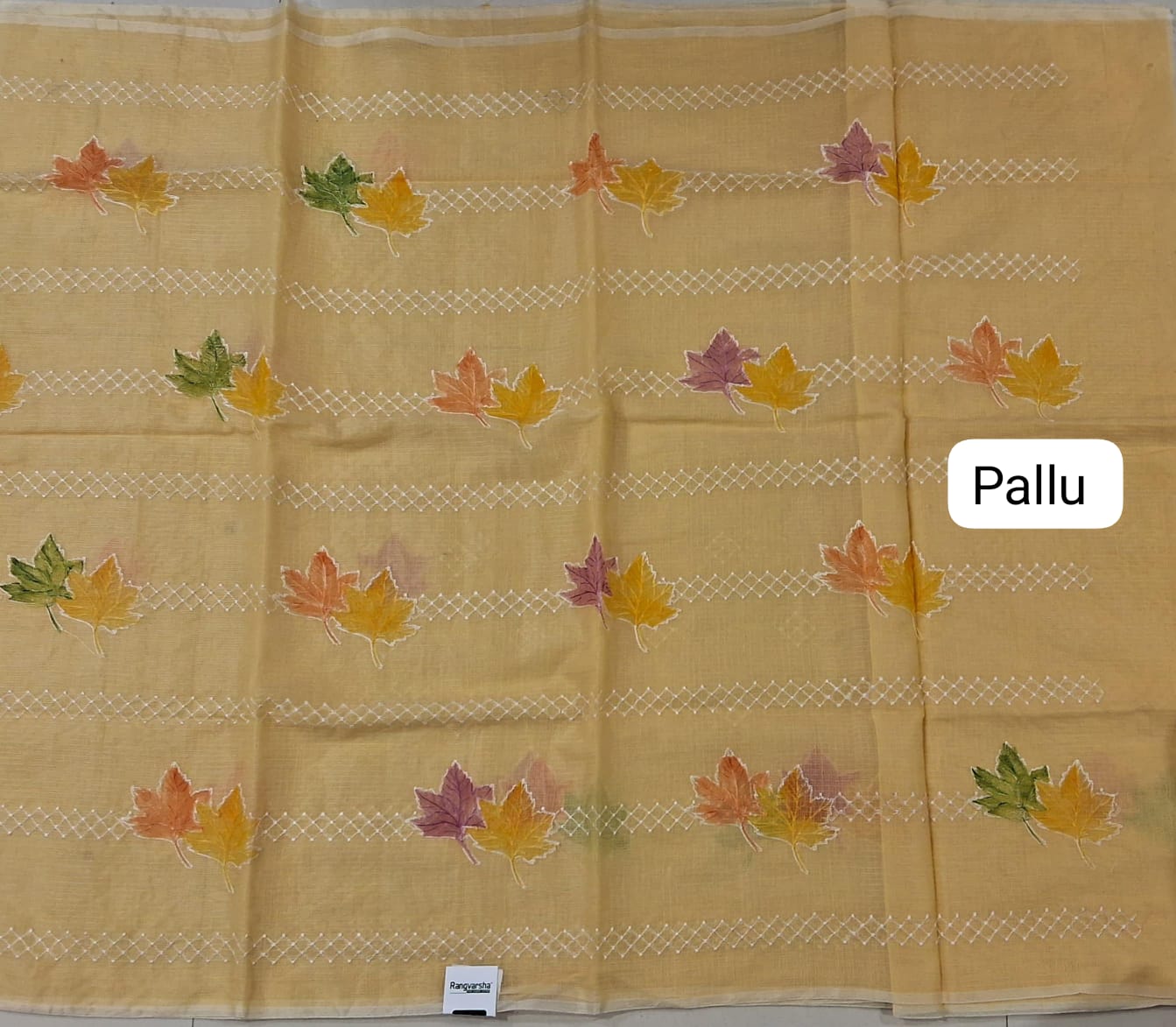 Mango Yellow Kota Saree pallu