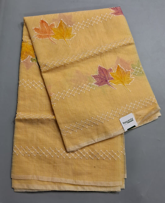 Mango Yellow Kota Saree