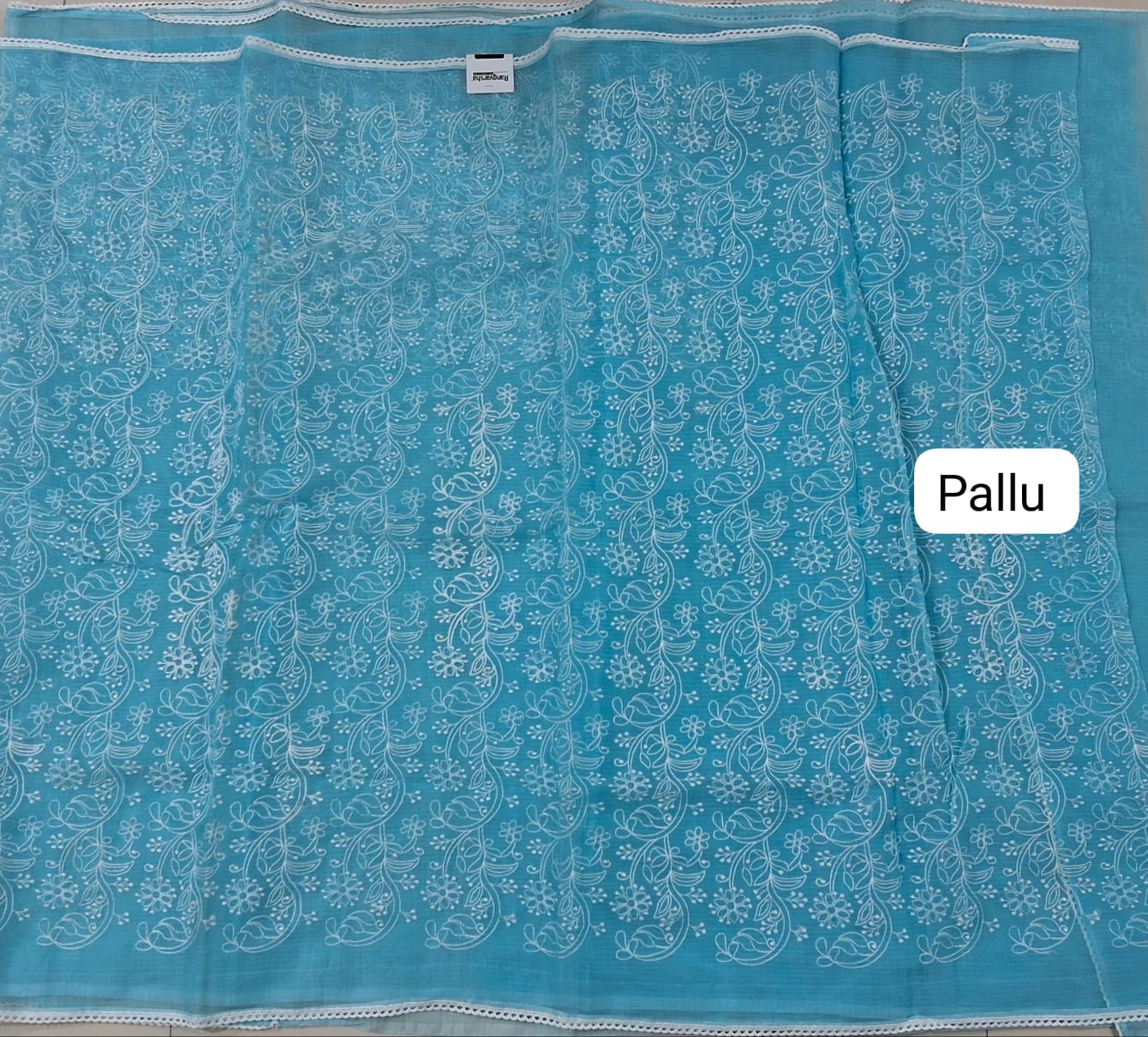 Sky Blue Kota Saree pallu