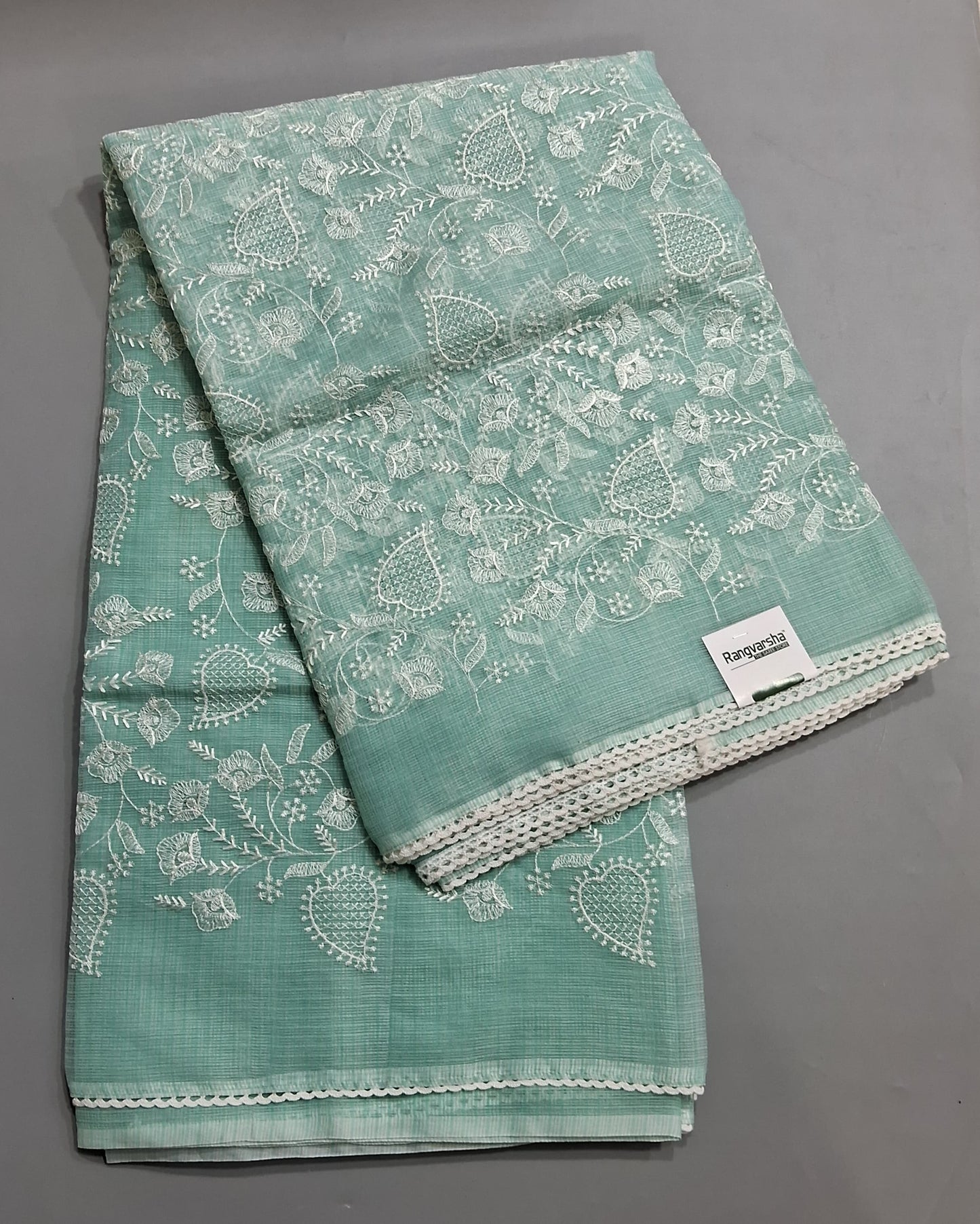 Mist Blue Kota Saree