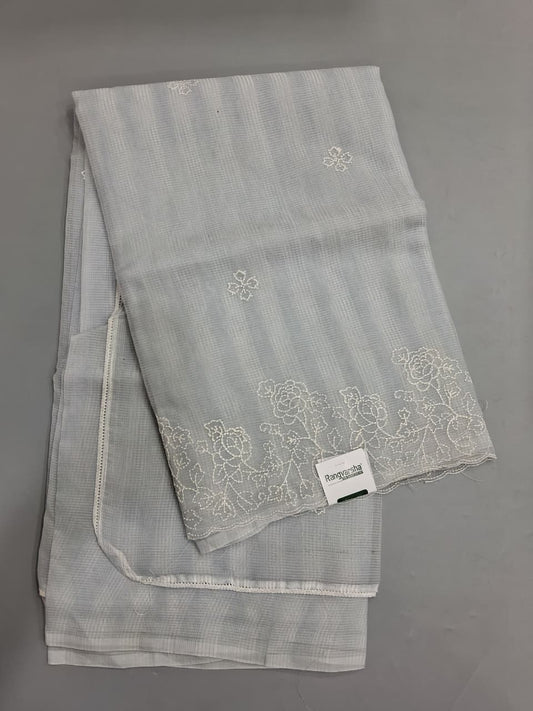 Embroiderd Grey Kota Saree