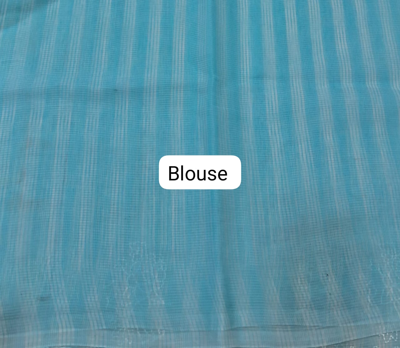 Embroidered  Sky Blue Kota Saree blouse