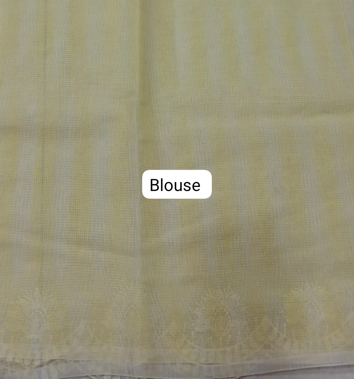  Embroided Citron Green Kota Saree blouse