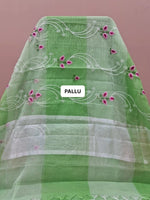 Pista Green and Green Kota Saree pallu