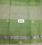 Pista Green and Green Kota Saree blouse