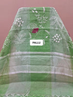 Green and Light Green Kota Saree pallu