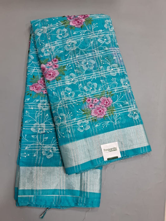 Sky Blue Kota Saree