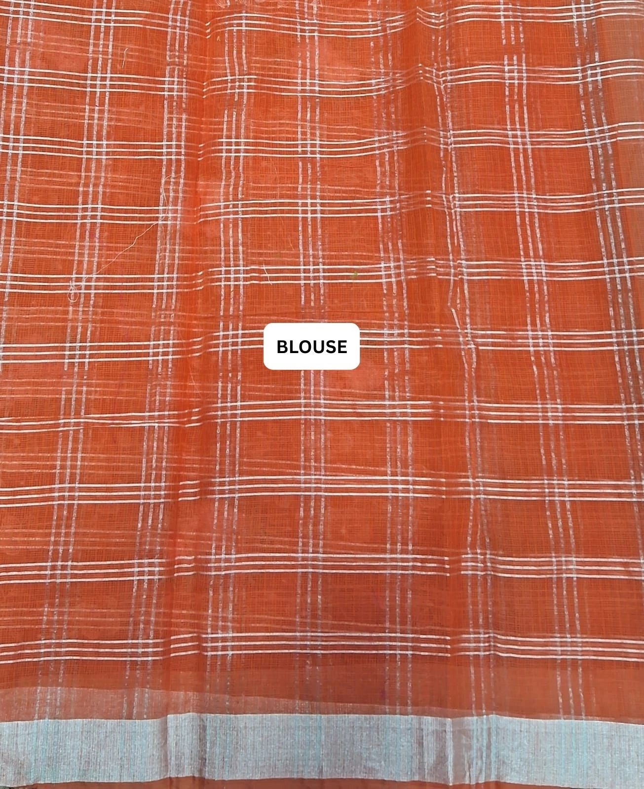 Dark Orange Kota Saree blouse