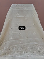 White Pure Cotton Kota Saree Pallu