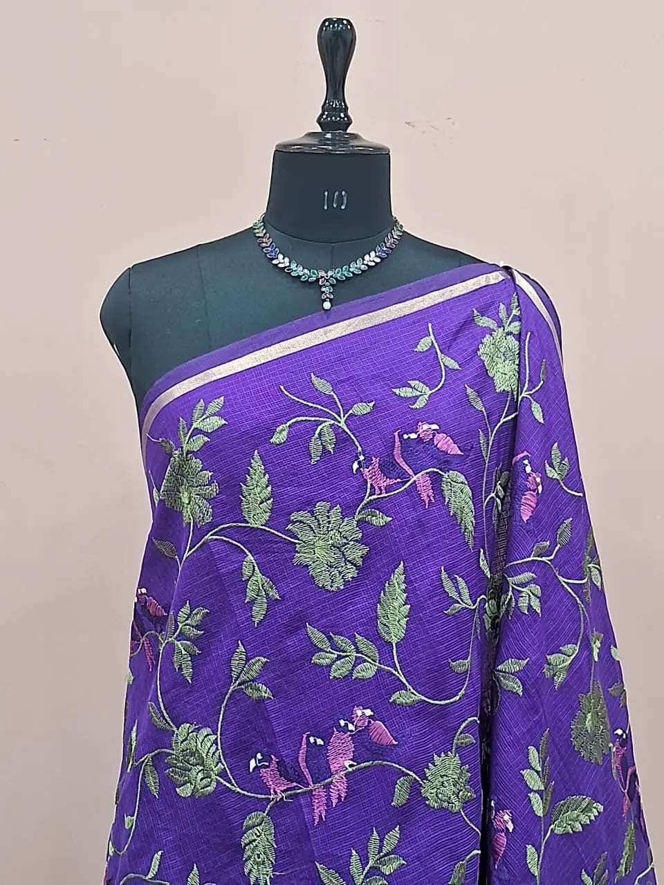 Purple Cotton Kota Saree 1