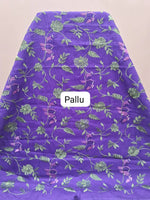 Purple Cotton Kota Saree Pallu