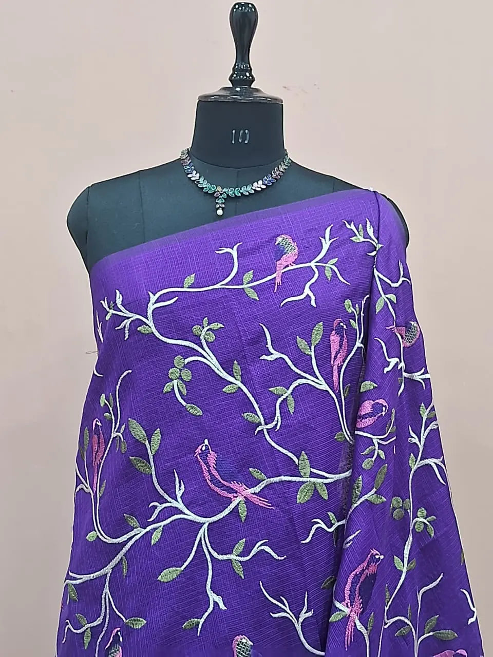 Elegant Purple Cotton Kota Saree 1