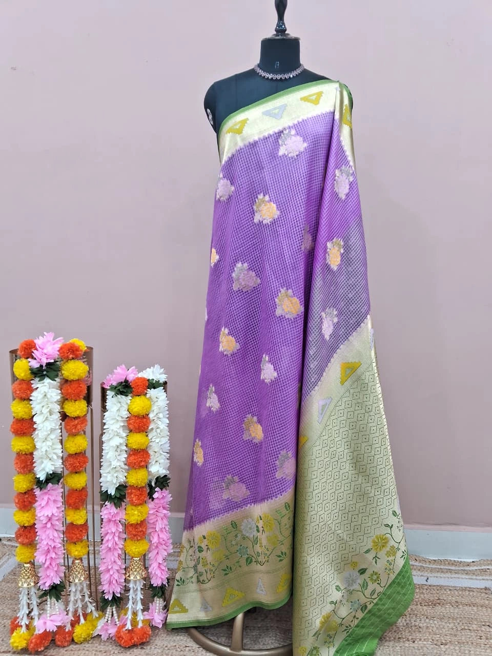 Lavender Fancy Kota Saree