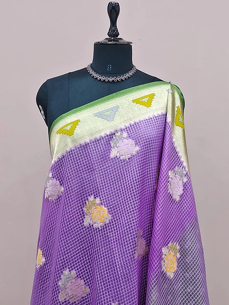 Lavender Fancy Kota Saree 1