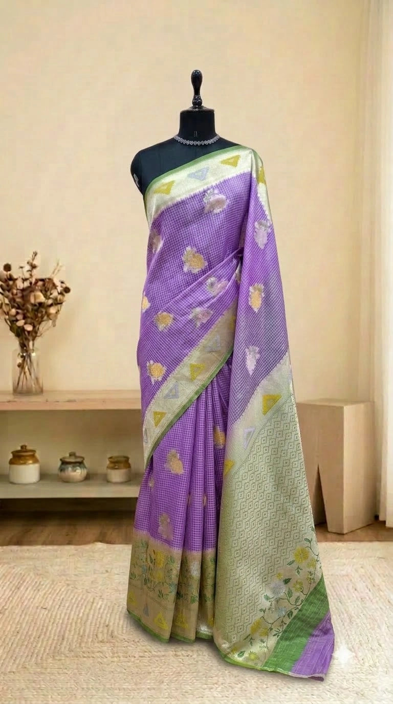 Lavender Fancy Kota Saree