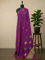 Purple Shaded Jamdani Cotton Saree 