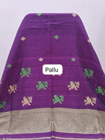 Purple Shaded Jamdani Cotton Saree Pallu