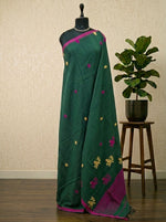 Green Jamdhani Cotton Saree