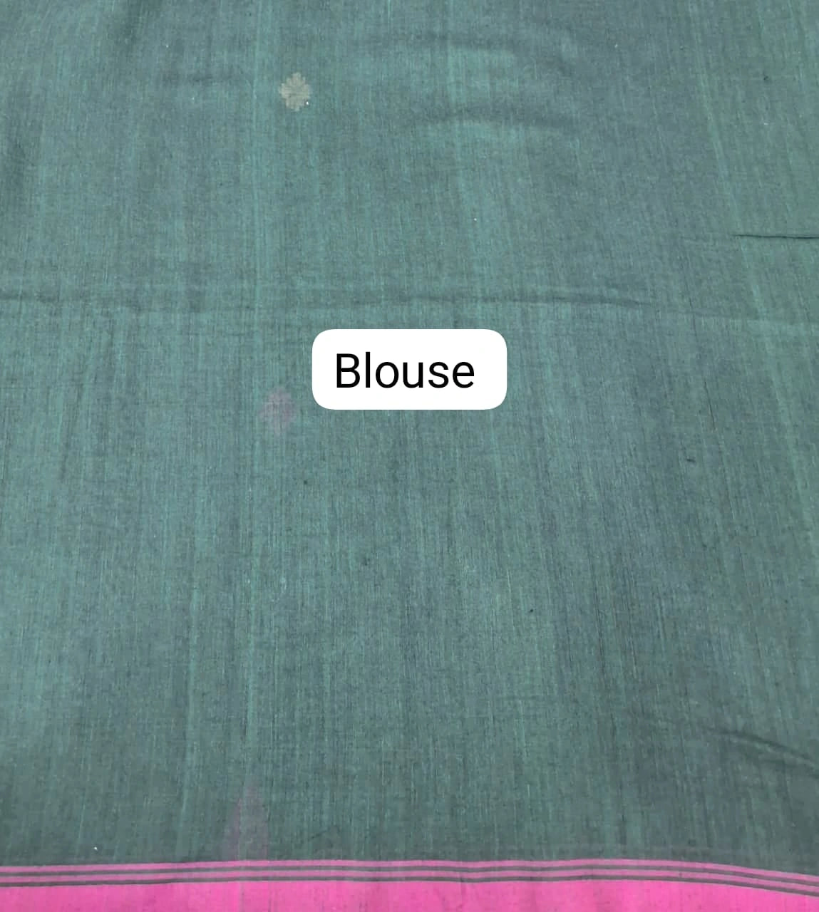 Green Jamdhani Cotton Saree Blouse