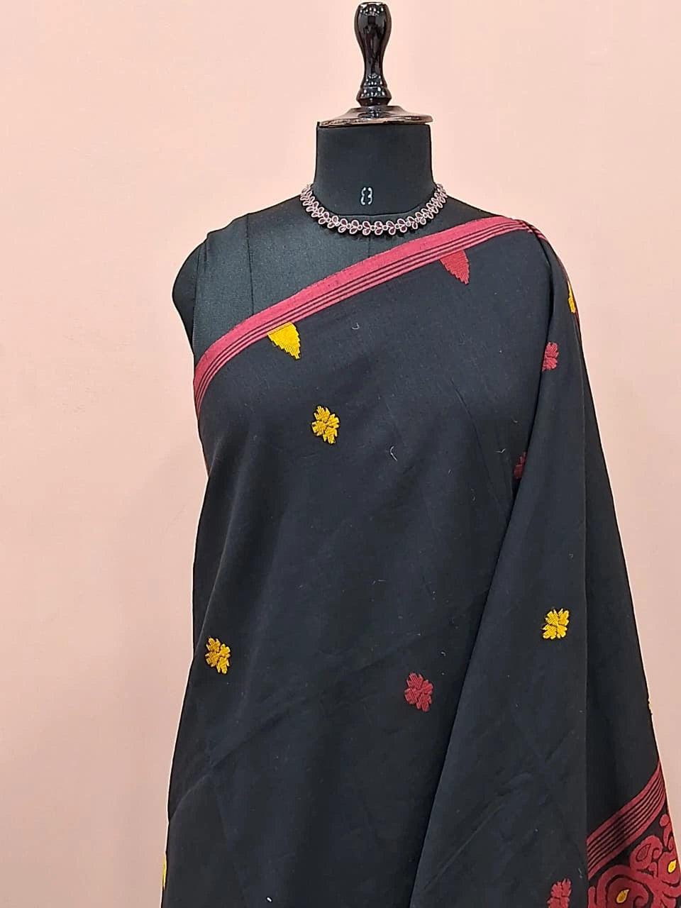 Black Jamdhani Cotton Saree 1