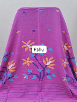 Rose Pink Khadhi Jamdani Cotton Saree Pallu
