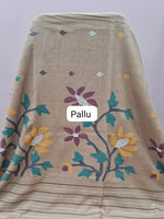 Cream Khadhi Jamdhani Cotton Saree Pallu