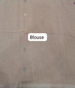 Cream Khadhi Jamdhani Cotton Saree Blouse