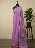 Onion Pink Khadhi Jamdhani Cotton Saree