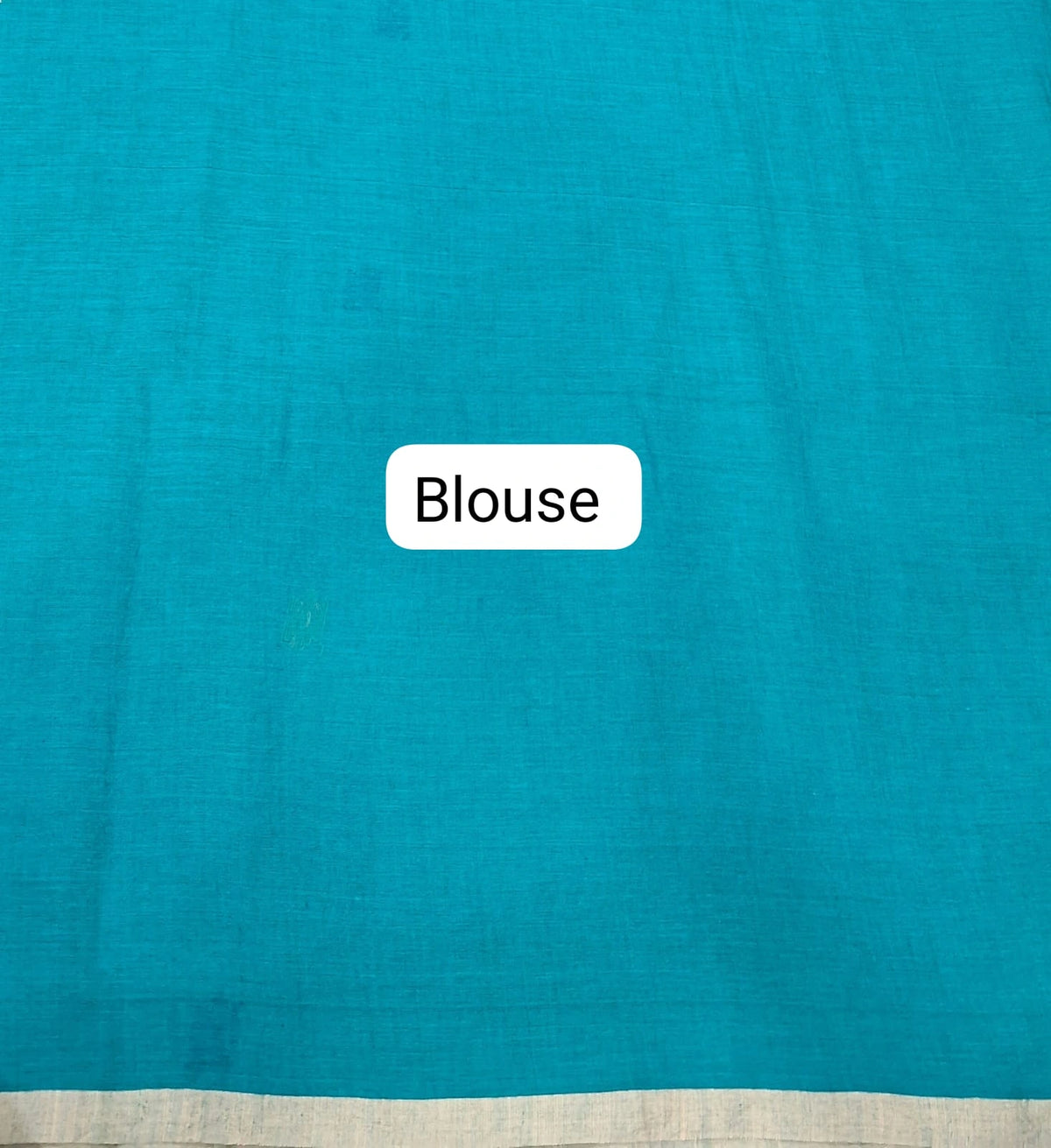 Teal Blue Khadhi Jamdhani Cotton Saree  Blouse