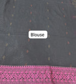 Black Khadhi Jamdhani Saree Blouse
