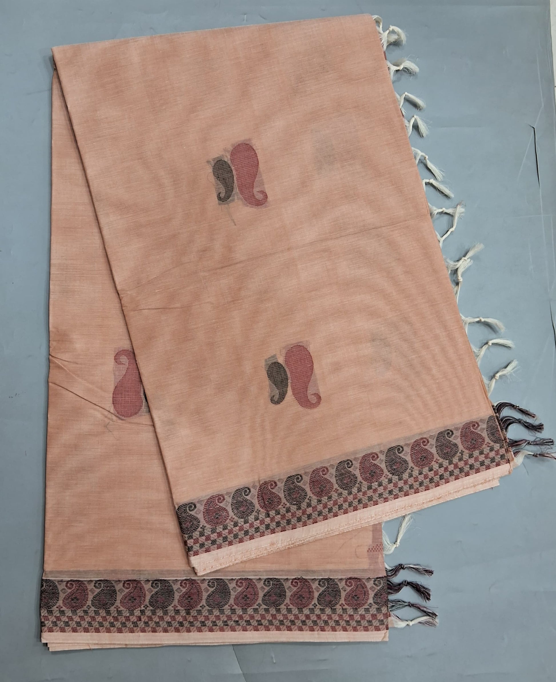 Beige Korvai Kanchi Cotton Saree 