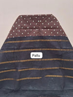 Chocolate Brown Kaikattu Sungudi Handloom Cotton Saree Pallu