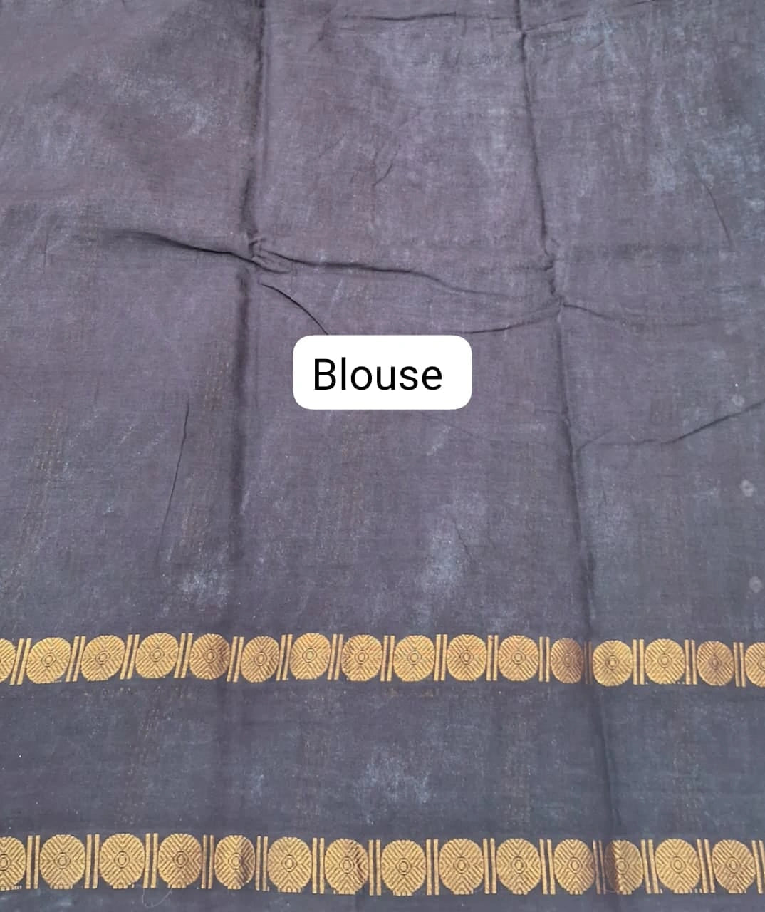 Chocolate Brown Kaikattu Sungudi Handloom Cotton Saree Blouse