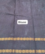Chocolate Brown Kaikattu Sungudi Handloom Cotton Saree Blouse