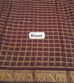 Orange Kaikattu Sungudi Handloom Cotton Saree blouse