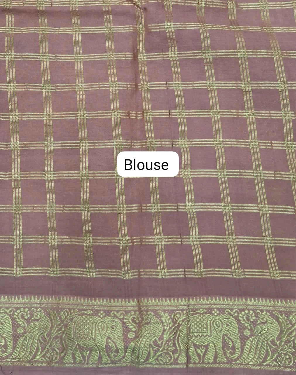 Chocolate Brown Kaikattu Sungudi Handloom Cotton Saree Blouse