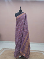 Lavender Kaikattu Sungudi Handloom Cotton Saree