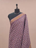 Lavender Kaikattu Sungudi Handloom Cotton Saree 1