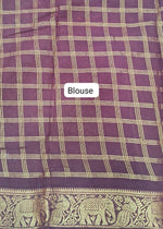 Dark Chocolate Brown Kaikattu Sungudi Handloom Cotton Saree Blouse